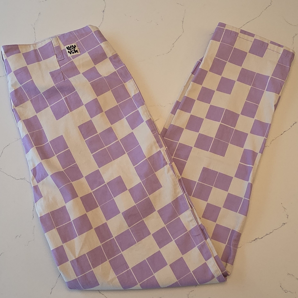 Lucy & Yak Purple Checkered Pants